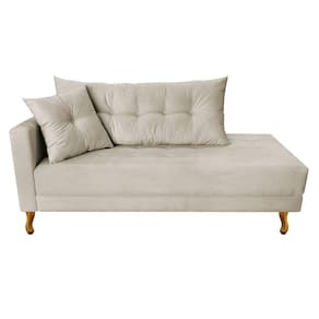 Recamier Azura 160cm Com Almofada Lado Direito Suede Cor Bege