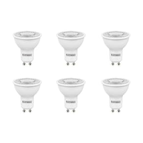 Kit 6 Lâmpadas Led Dicroica Mr16 Tdl 7w Taschibra Bivolt 2700k Luz Quente