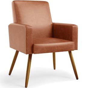 Poltrona Para Sala De Estar Maria W01 Pés Palito Camel