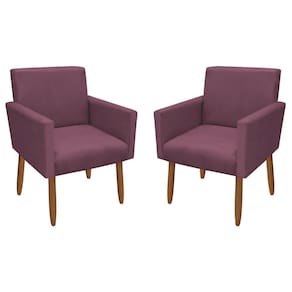Kit 2 Poltronas Decorativa Nina Veludo Lilas