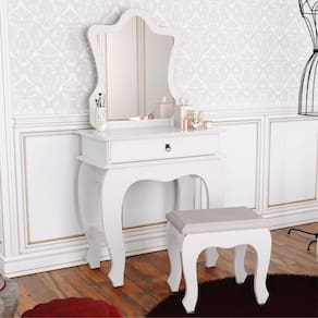 Penteadeira Com Banqueta Laila Luxo Infantil Branco