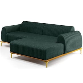Sofá 4 Lugares Com Chaise Molino 265cm Verde Musgo C-117