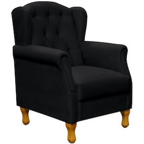 Poltrona Para Sala De Estar Yara P02 Corino Preto