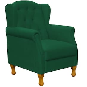 Poltrona Para Sala De Estar Yara P02 Suede Verde Musgo