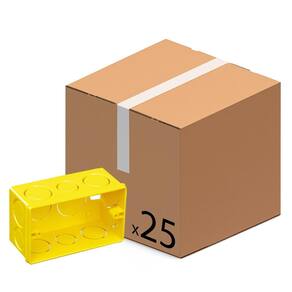 Kit Com 25 Caixa De Luz 4X2 Embutir Amarela