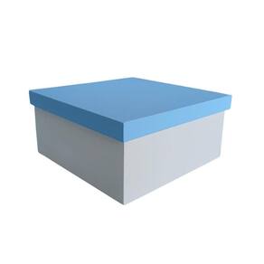 Kit Com 6un De Caixa 100% Mdf (19x19x09) Azul/branco