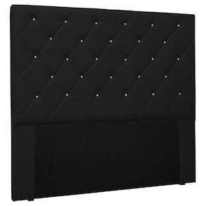 Cabeceira Estofada Box Casal Queen Size Tânia 160cm Preto