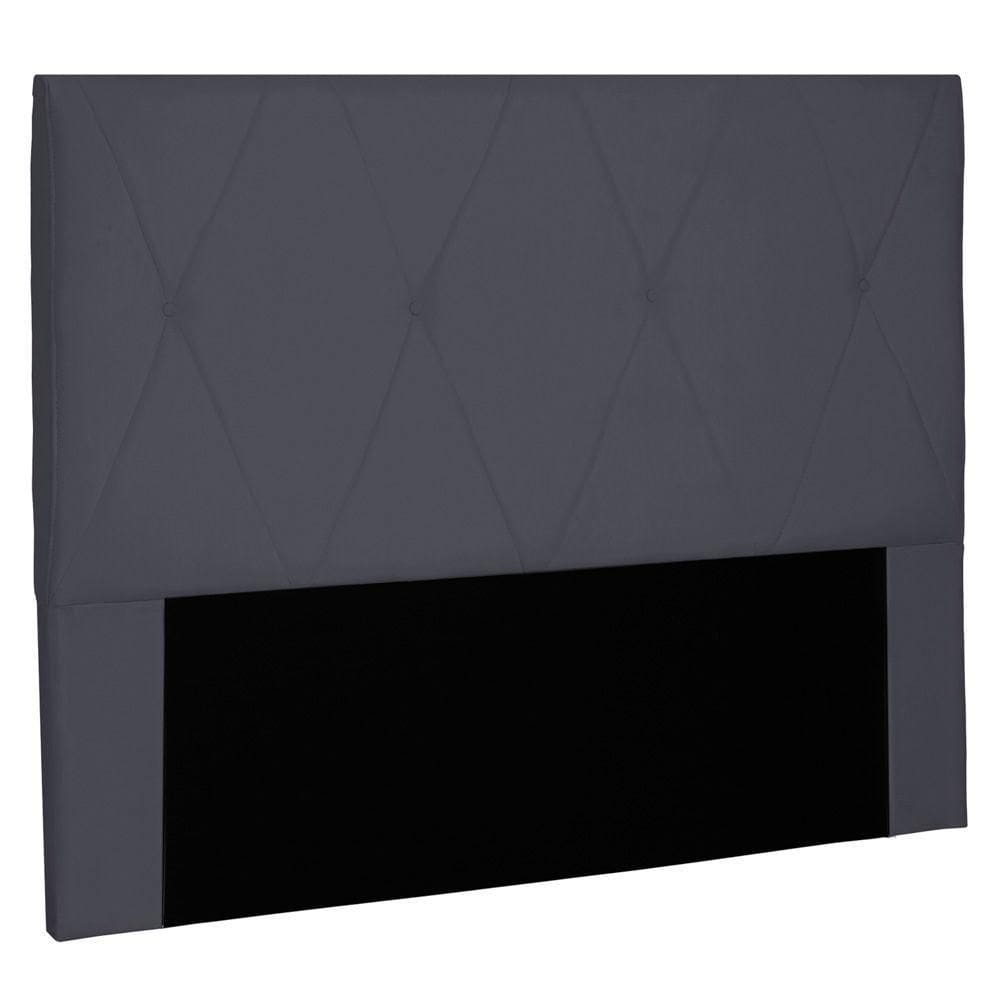 Cabeceira Estofada Box Casal King Size 195cm Suede Cinza