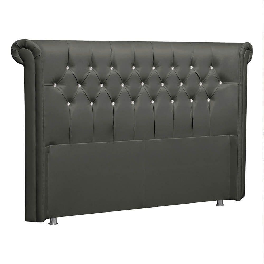 Cabeceira Solteiro P04 100 Cm Suede Cinza Escuro Tca 958