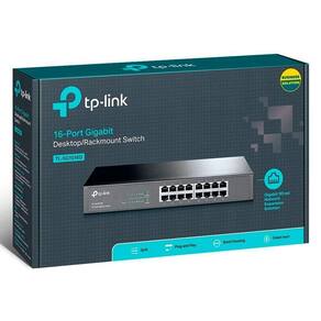 Switch 16 Portas Tp-Link Tl-Sg1016D Gigabit 10/100/1000 Mbps