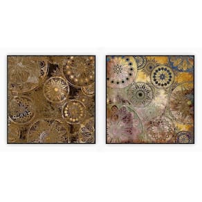 Kit Com 2 Quadros Decorativos Abstratos Com Moldura Para Sala Quarto Escritório 62x62 Abstrato 015