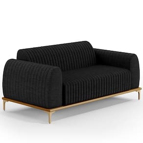 Sofá 2 Lugares Molino 150 Cm Pés D`ouro Chumbo D-465