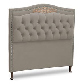 Cabeceira Estofada Box Casal Belize 140cm Veludo Marfim