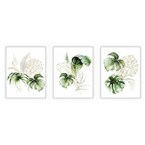Kit Com 3 Quadros Decorativos Florais Com Moldura Para Sala Quarto Escritório 42x52 Floral 018