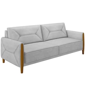 Sofá 02 Lugares 165cm Berilo M03 Veludo Cinza