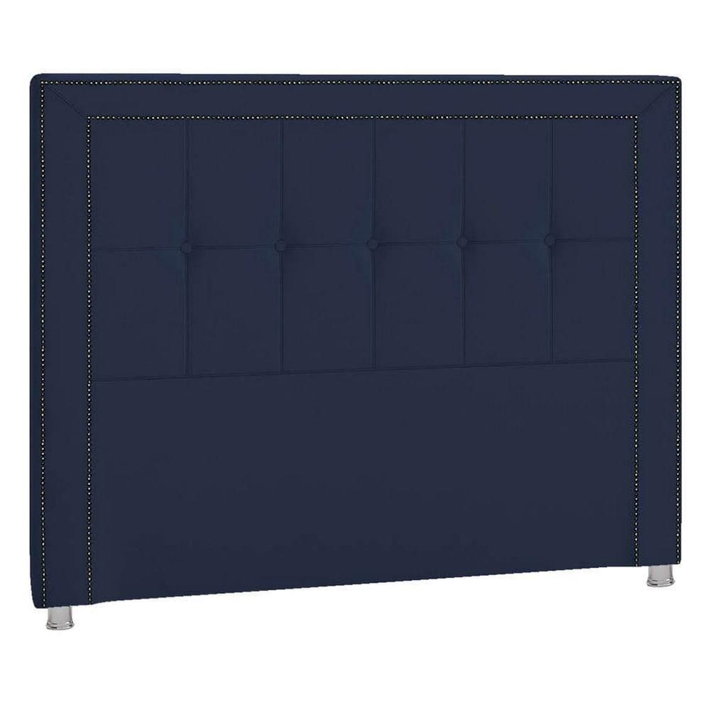 Cabeceira Queen P04 160 Cm Suede Azul Marinho Tca 948