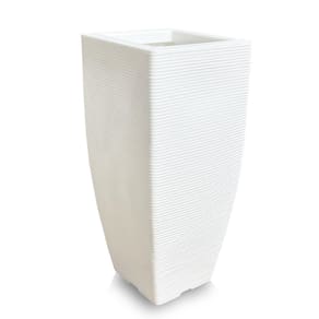 Vaso De Planta Quadrado Alto Em Polietileno 90X40 Cm Branco
