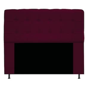 Cabeceira Mel 195 Cm King Size Com Botonê Suede Bordô