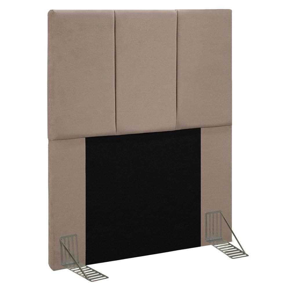 Cabeceira Solteiro 90Cm Pérola D10 Suede Bege