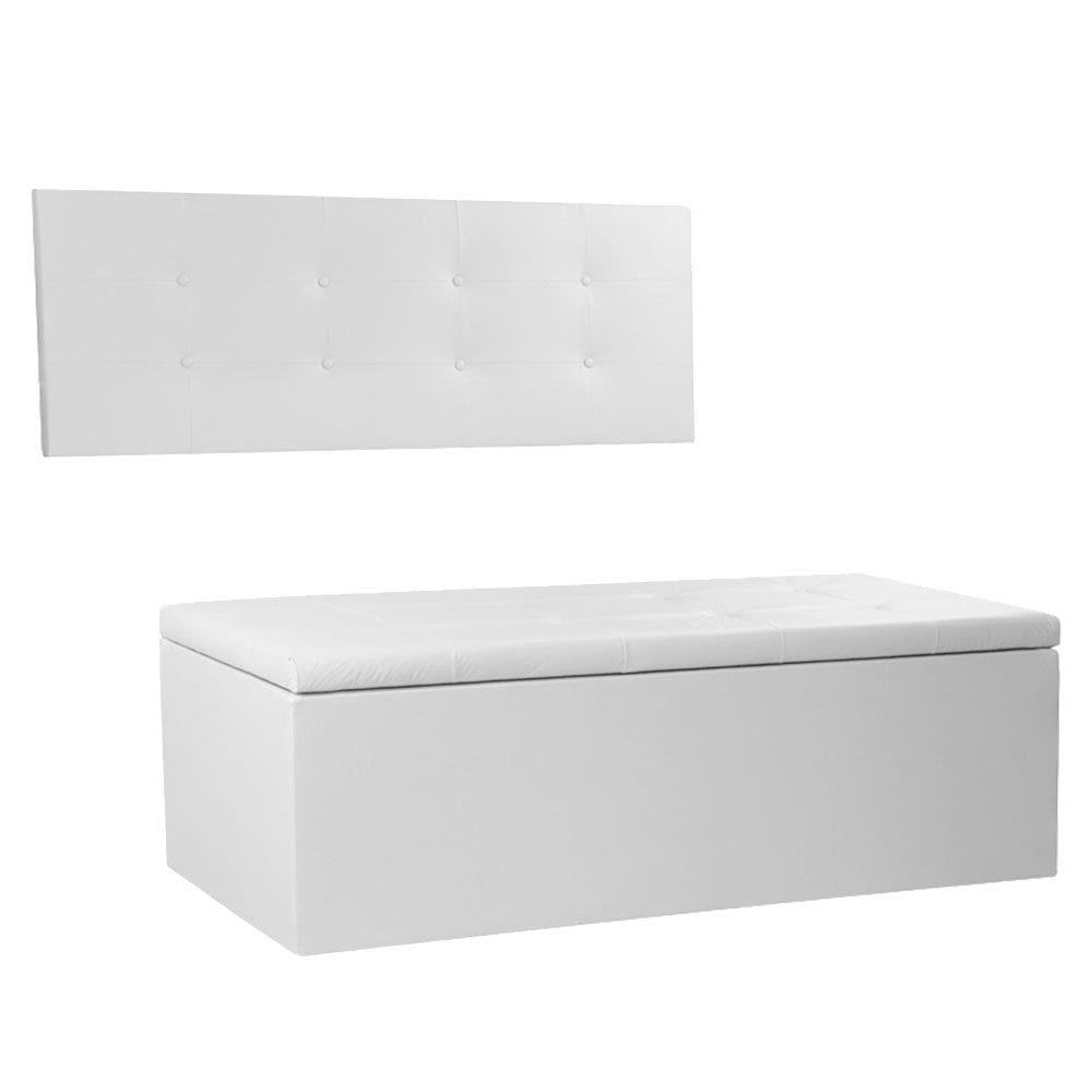 Kit Painel e Calçadeira Baú Queen 1,60m Berlim Corano - Pallazio