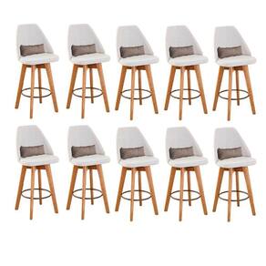 Kit 10 Banquetas Bege Claro E Almofada Suede Bege