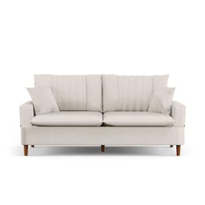 Sofá 3 Lugares 180cm Com Almofadas Veras D05 Linho Cru