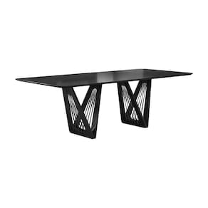 Mesa De Jantar áustria C03 160x90 Cm Cor Laca Preto/ébano