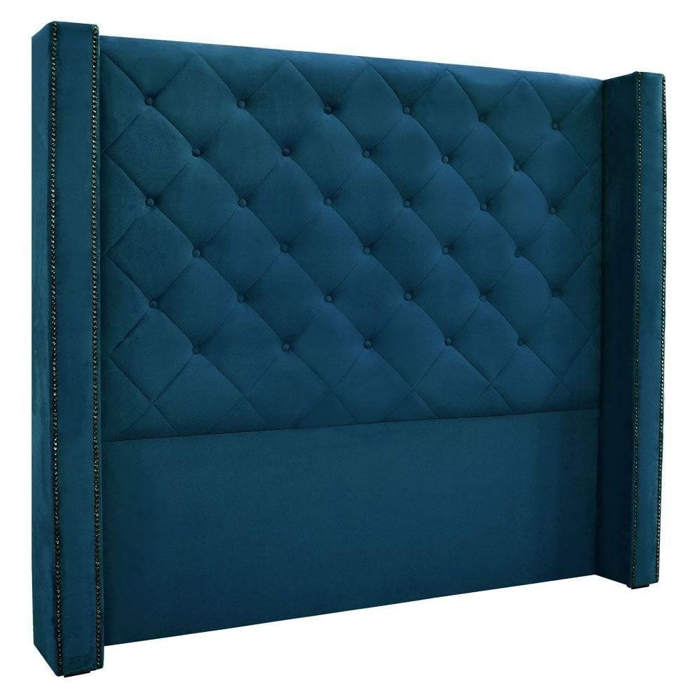 Cabeceira King 1,95m Vicenza Veludo Azul Marinho