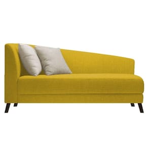 Recamier Heitor 140cm Com Almofada Lado Direito Suede Cor Amarelo/bege