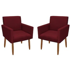 Kit 2 Poltronas Decorativa Nina Veludo Vermelho