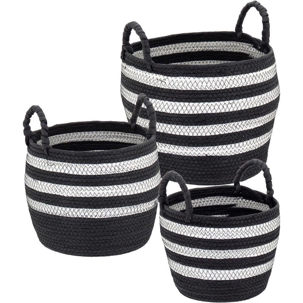 Sawalli Cesta Fibra Preto 3Pç