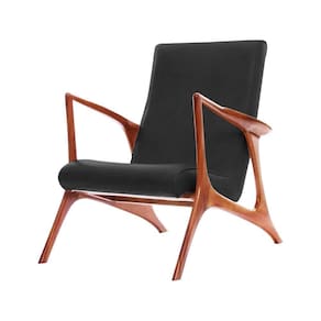 Poltrona Luxo Couro Sintético Preto Vk Anos 50 Cor Preto