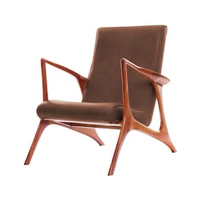Poltrona Luxo Couro Sintético Marrom Vk Anos 50 Cor Marrom