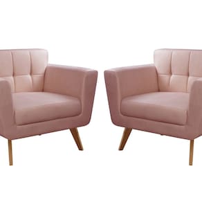 Kit 2 Poltronas Decorativas Bruna Sala de Estar Quarto Recepção Rose