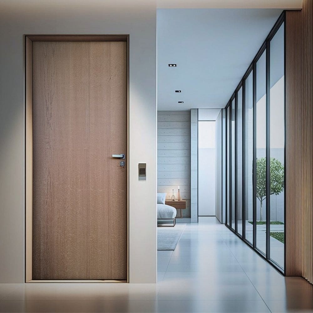 Kit Porta de Madeira Lisa Imbuia 210x82cm Batente 18cm Uniportas