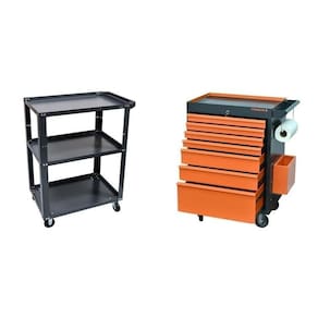 Conjunto 2 Carros de Ferramentas Profissional 7 Gavetas Presto Laranja