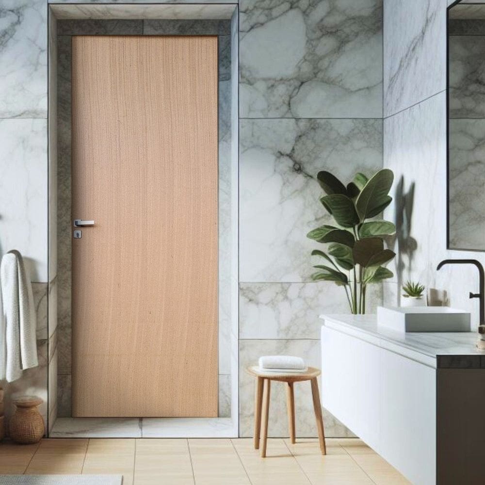 Kit Porta de Madeira Lisa Angelim 210x92cm Batente 14cm Uniportas