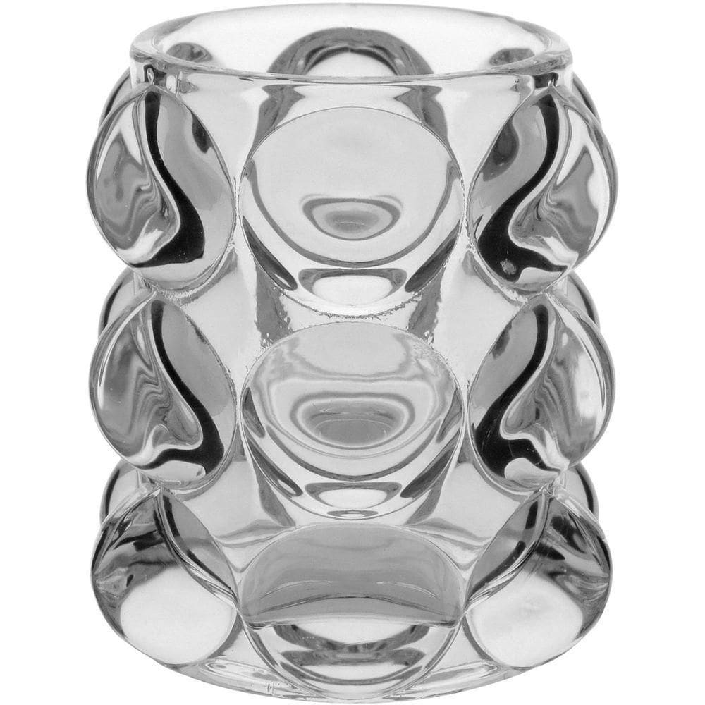 Castiçal 9X9X9Cm Vidro Transp