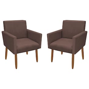 Kit 2 Poltronas Decorativa Nina Veludo Marrom
