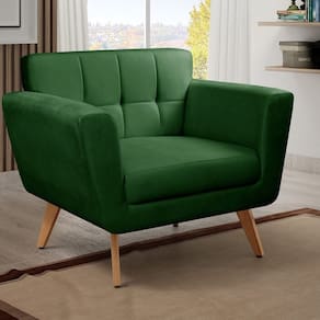 Poltrona Decorativa Bruna Sala de Estar Quarto Recepção Verde