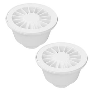 Kit Com 2 Ralo Sifonado Redondo Grelha Branca Saída Fundo