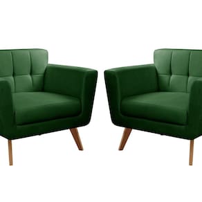 Kit 2 Poltronas Decorativas Bruna Sala de Estar Quarto Recepção Verde