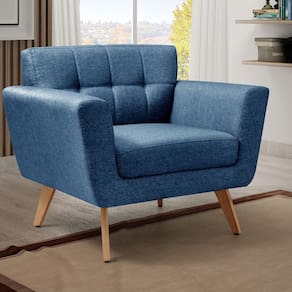 Poltrona Decorativa Bruna Sala de Estar Quarto Recepção Azul