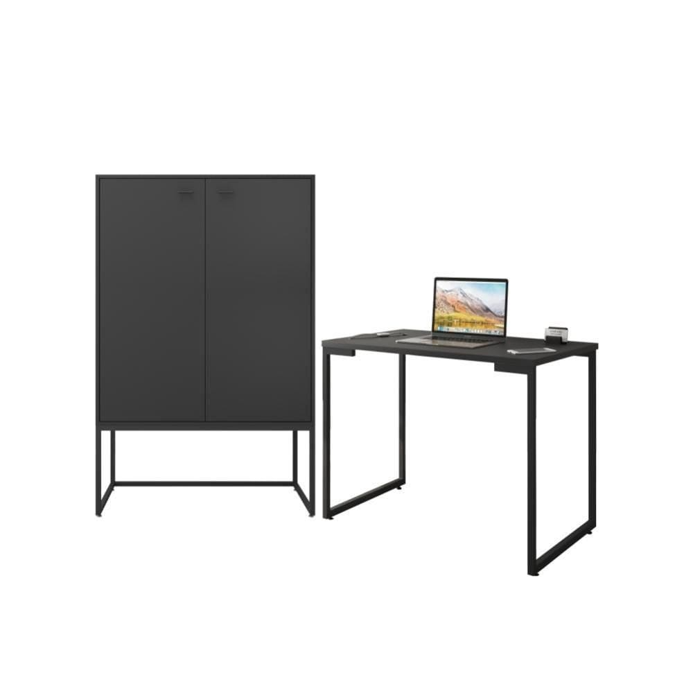 Conjunto De Escritorio Ness Preto