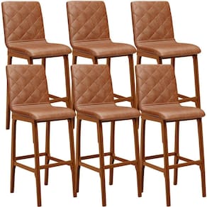 Kit 06 Banquetas Altas Para Cozinha Zoe B04 Camel