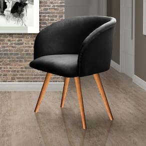 Poltrona Atenas Pé Palito Decorativa para Sala de Estar Preto