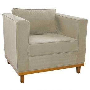 Poltrona Decorativa Europa Linho Bege