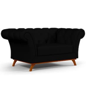 Sofá 2 Lugares Império 150 Cm Veludo Preto C-300