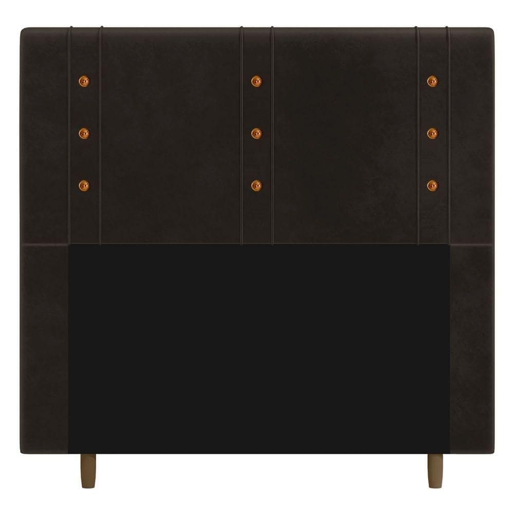 Cabeceira Cama Box Casal King Size Roma 195cm Veludo Marrom