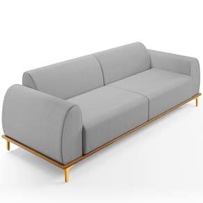 Sofá 03 Lugares Para Sala De Estar Kiev 230 Cm Cinza D-315